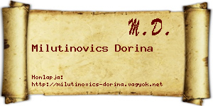 Milutinovics Dorina névjegykártya